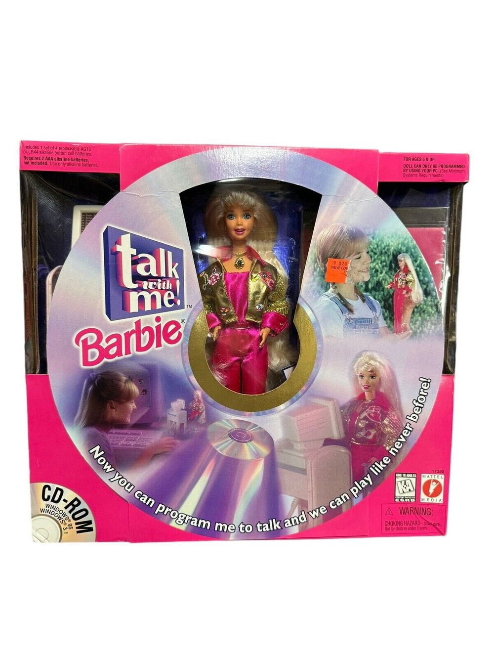 Barbie Talk with Me Doll W Cd ROM & More! 1997 Mattel 17350 NEW Mouth Moves
